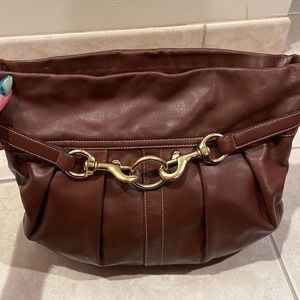 Brown Leather Coach Shoulder Purse